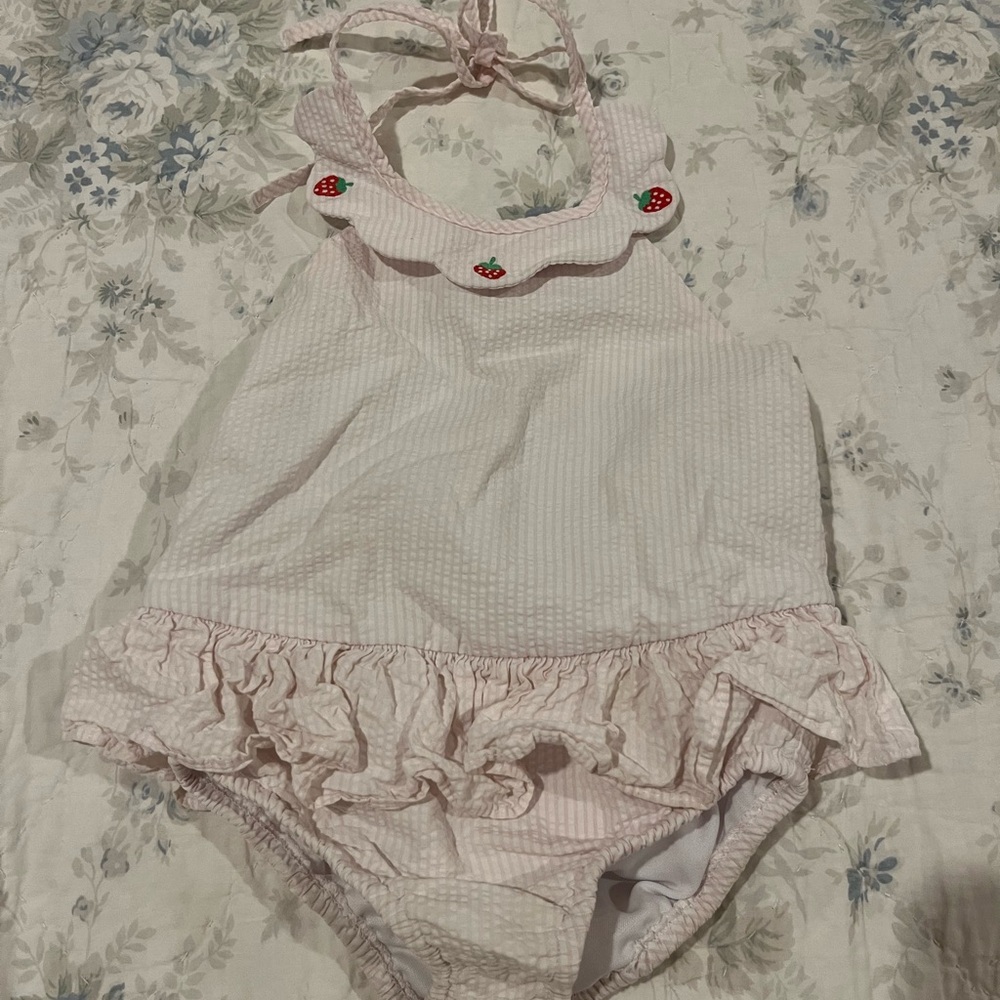 Little English Seersucker Swimsuit- Size 3T